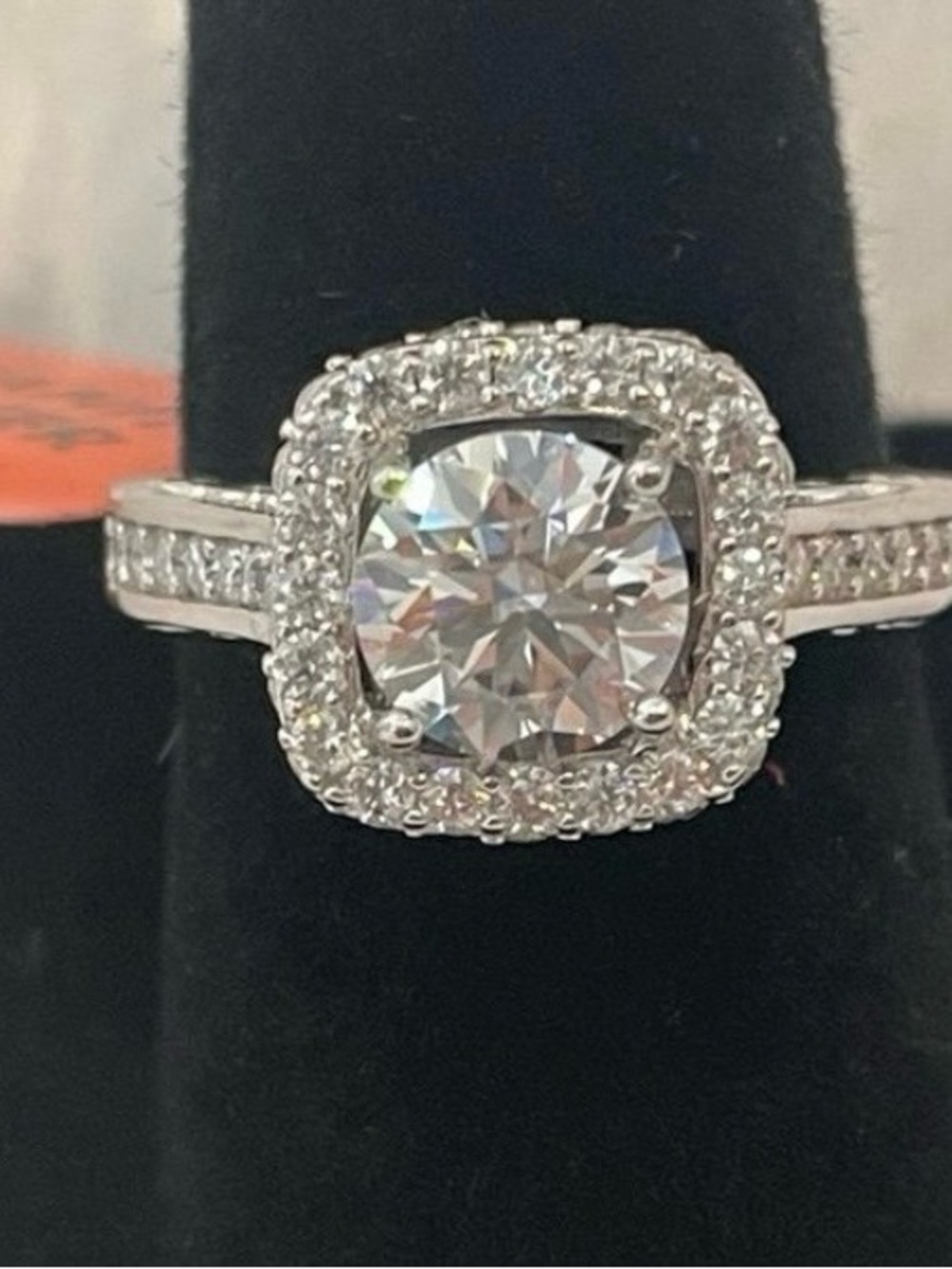 Women’s size 6 rhodium plated over 925 sterling silver 1.50ctw Moissanite ring